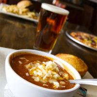 Today's Chili with beer and cornbread