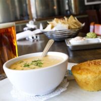 Soup of the moment with cornbread