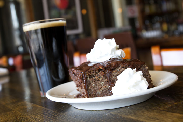 Chocolate Bread Pudding with a stout