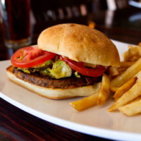Flagstaff Veggie Burger with fries